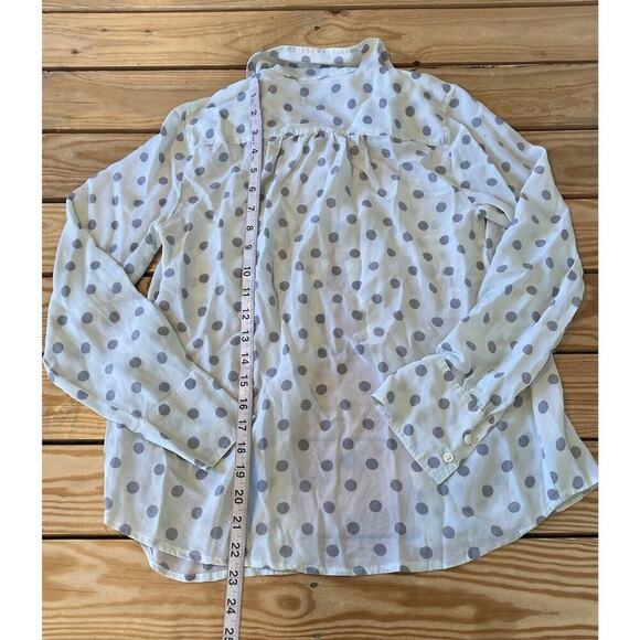 J Crew Dot 100% Silk Button Up Shirt Size XS Women’s Gray - Picture 6 of 8